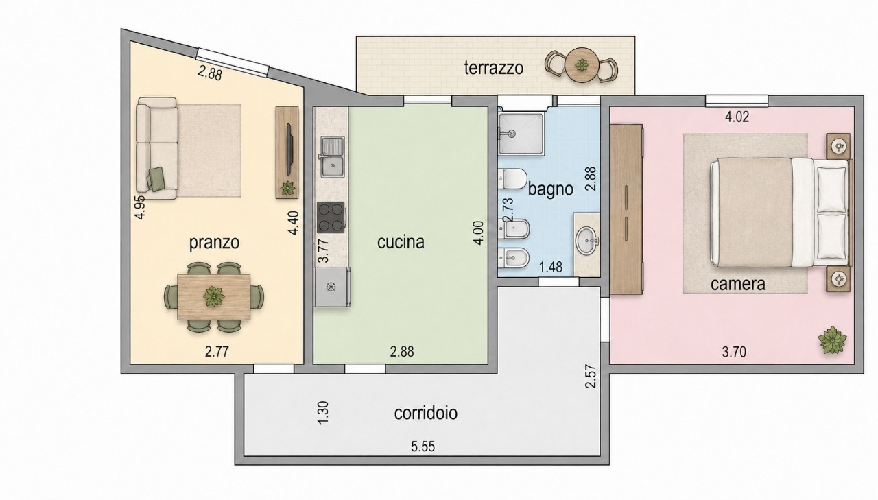 Plan via cascione colore arredato jpg